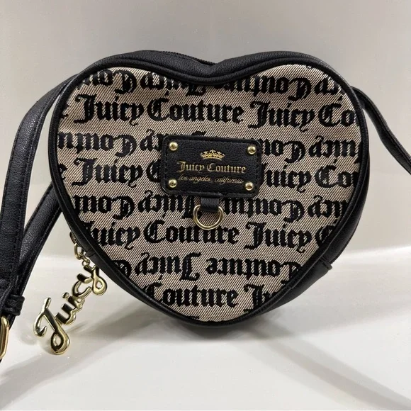 Juicy Couture Heart Shaped Purse | Crossbody Bag | Brown and Black - Picture 2 of 7